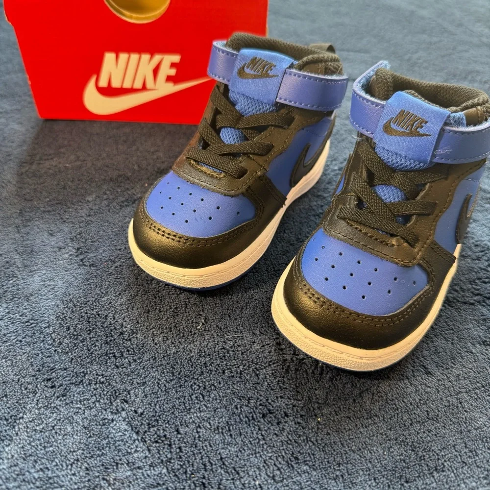 Nike‎ Court Borough Mid 2 6C Toddler Blue Black CD7784-404 NIB